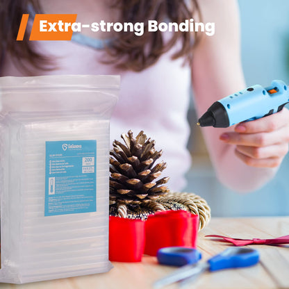 Mini Glue Gun Sticks, GoGonova 200 Pcs Clear Mini Glue Sticks, 0.27" Diameter and 4" Long Hot Melt Glue Sticks - Compatible with Most Mini Glue Guns
