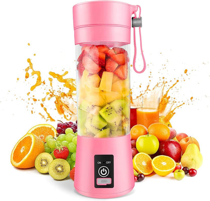 E&M's Portable Blender & Juicer Combo, USB Rechargeable, Pink, Medium