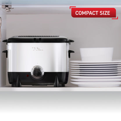 T-fal 3.5L Stainless Steel Deep Fryer with Basket for Home Use, 1700W, Deep Fryer with Oil Filtration, Temp Control, Digital Timer