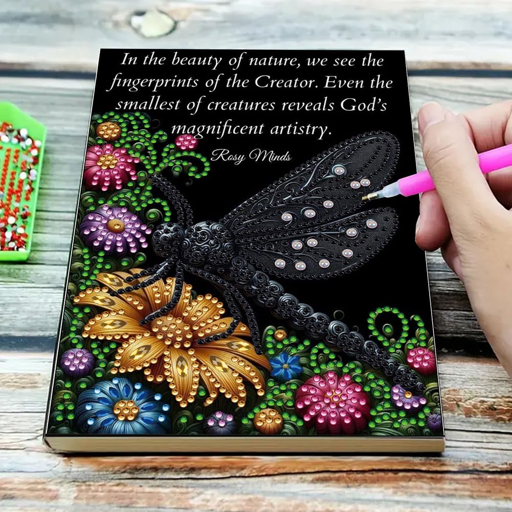 5D DIY Diamond Painting Notebook Art Kits for Adults Beginners Cover Leather Diamond Painting Sketchbook Flower Diamond Art Hardcover Dairy Book Festival Birthday Gift 8.26x5.7 in (Yellow)