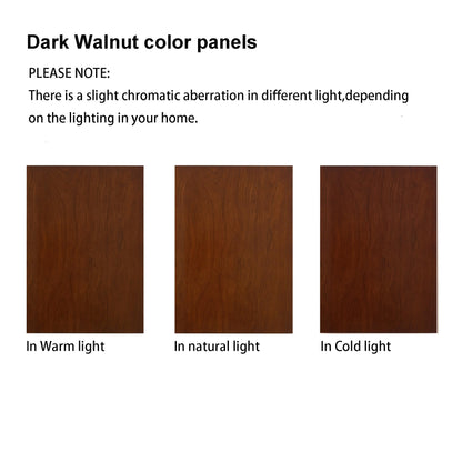 Corner Curio Cabinet with Lighting System, Adjustable Tempered Glass Shelves and Acrylic Mirror Back for Display, Compact Corner China Cabinet for Living Room (E26 Bulb Not Included) (Dark Walnut)