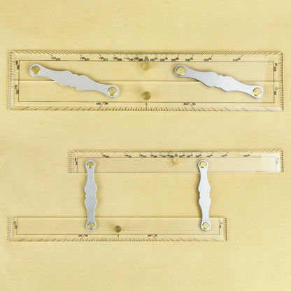 QWORK Parallel Ruler with Clear Markings, 12 in Navigation Plotting Tool, Clear Scale Nautical Plotter, Mapping Points to Pull Parallel Ruler