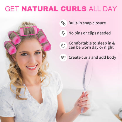 36 Pieces Foam Sponge Hair Rollers - Soft Sleeping Flexible Styling Curlers for Hair Styling (Pink)