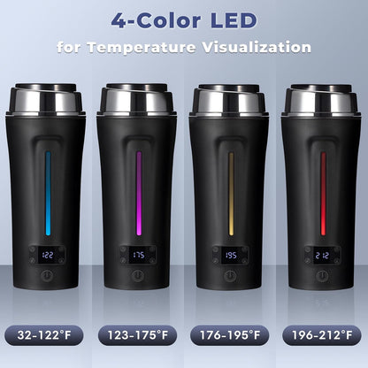 Portable Electric Kettle for Travel, 110-240V Auto, with LCD Display, 4 Temperature Settings, 350ML Stainless Steel
