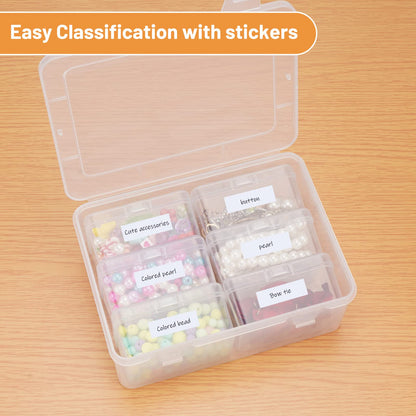 Mathtoxyz 2PCS Small Bead Organizers and Storage, Clear Bead Storage Containers Rectangle Bead Holder Plastic Cases Transparent Boxes for Nail DIY Craft Making Jewelry Battery Screw