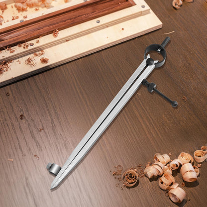 12 inch Professional Woodworking Compass Scribe, Spring Wing Drafting Divider 0.27 inch Thick Scriber with Pencil Holder,Metal Leather Work Scribe Tool Carpenter Compass for Geometry