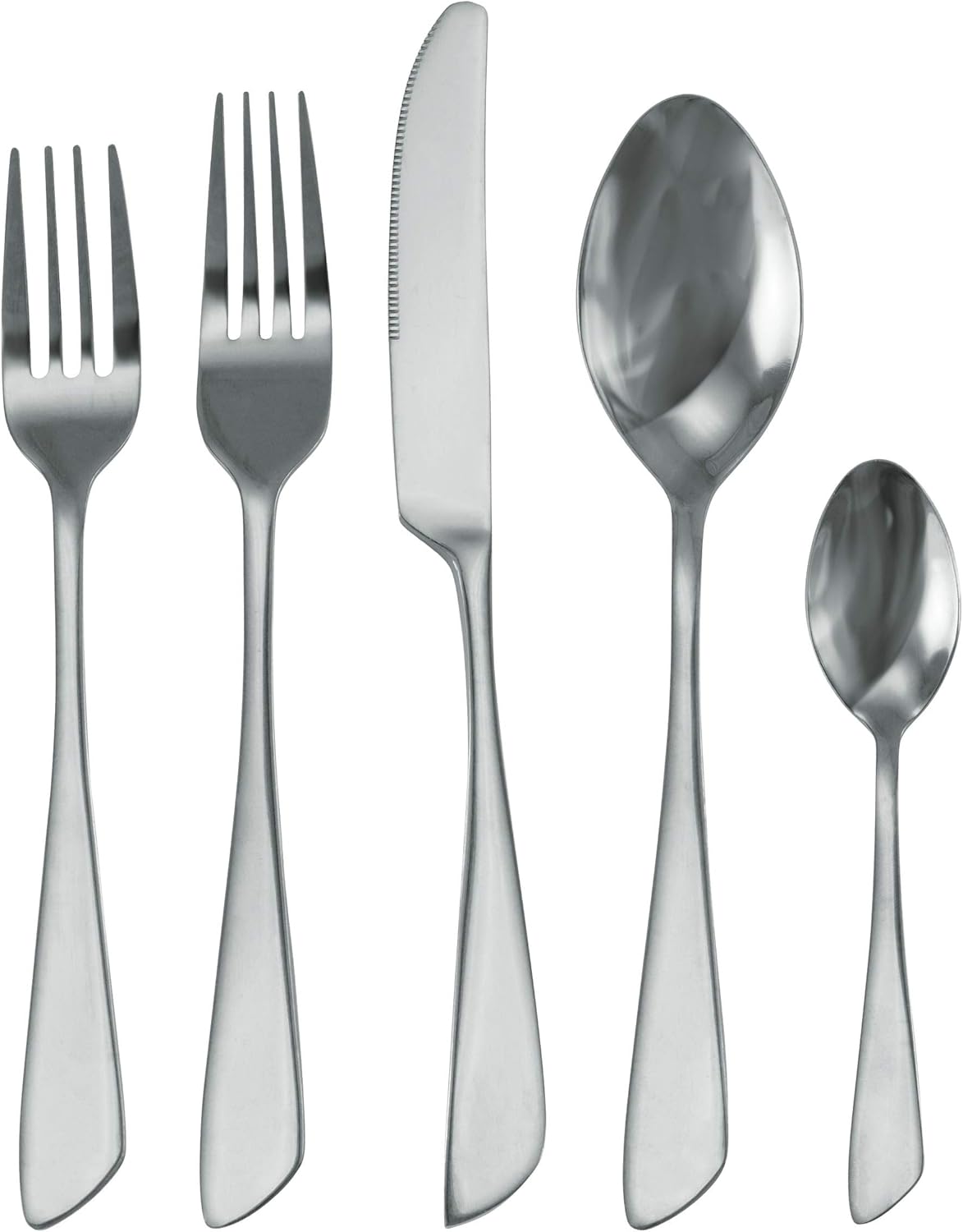 MegaChef Gibbous 20 Piece Stainless Steel Flatware Utensil Set for 4 in Silver