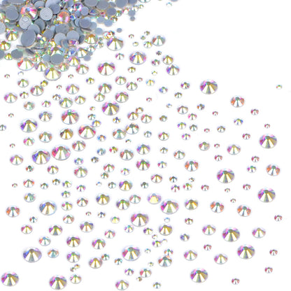 Massive Beads 6500pcs+ Flatback Glass Hotfix Iron On Rhinestones Crystal for DIY Making with 1 Tweezer & 1 Picking Pen for Shoes, Clothes, Face Art, Bags, Manicure (Crystal AB, 6-Sizes)