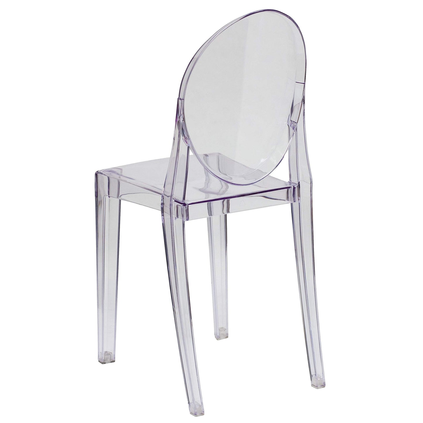 Flash Furniture Murray Indoor/Outdoor Ghost Accent and Dining Chairs, Stackable Transparent Restaurant Chairs, Set of 4, Transparent Crystal