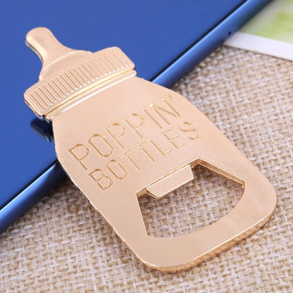 24 Packaging 24pcs) pcs Baby Shower Return Gifts for Guest Supplies Poppin Baby Bottle Shaped Bottle Opener Wedding