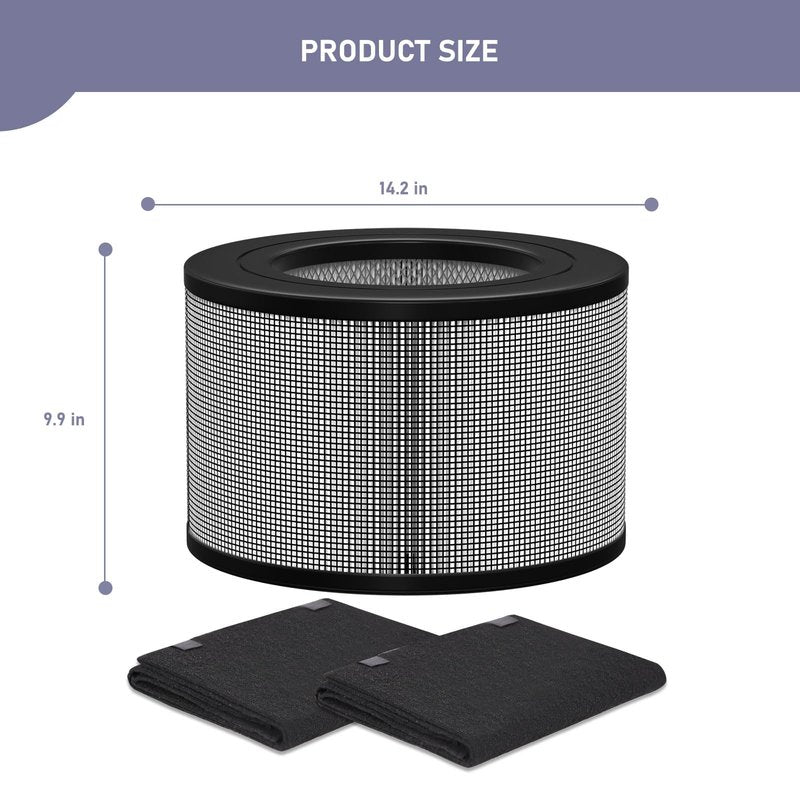 Ontheone 50250-S HEPA Filters Replacement & Carbon Pre-Filter Set Compatible with Honey-well 24000 24500 50250-S 52500 Air Cleaner Purifier, Part Number 24000, (1 HEPA + 2 Carbon Pre-Filter)