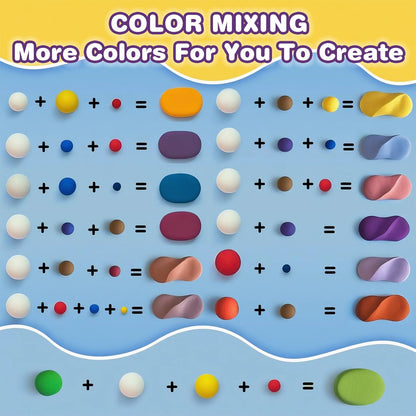 Ixiaoyoo Air Dry Clay, 100 Colors Modeling Clay for Kids, Safe & Non-Toxic, DIY Model Art & Crafts Toys with Sculpting Tools, Home Party Favors, Birthday Toys Gift for Ages 3-12 Boys & Girls