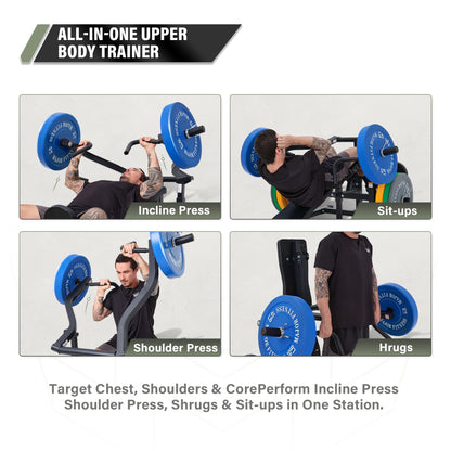 Major Fitness P1 Bench Press Machine with Independent Arms – Adjustable Flat & Incline Bench Press for Chest & AB Workouts – Perfect Home Gym Equipment (Black Rack + 230LB Color Plates)