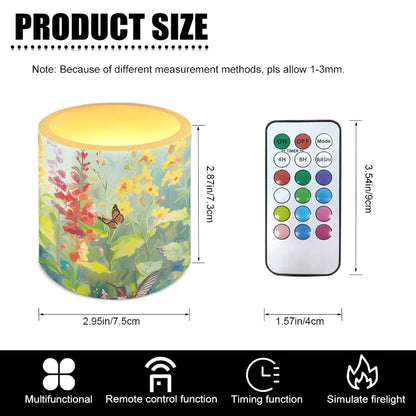 Cozeyat Colorful Garden All Weather LED Candles 4 Pack Battery Operated Flameless with Remote Control Timer Dancing Flame Waterproof for Indoor Outdoor Home Use