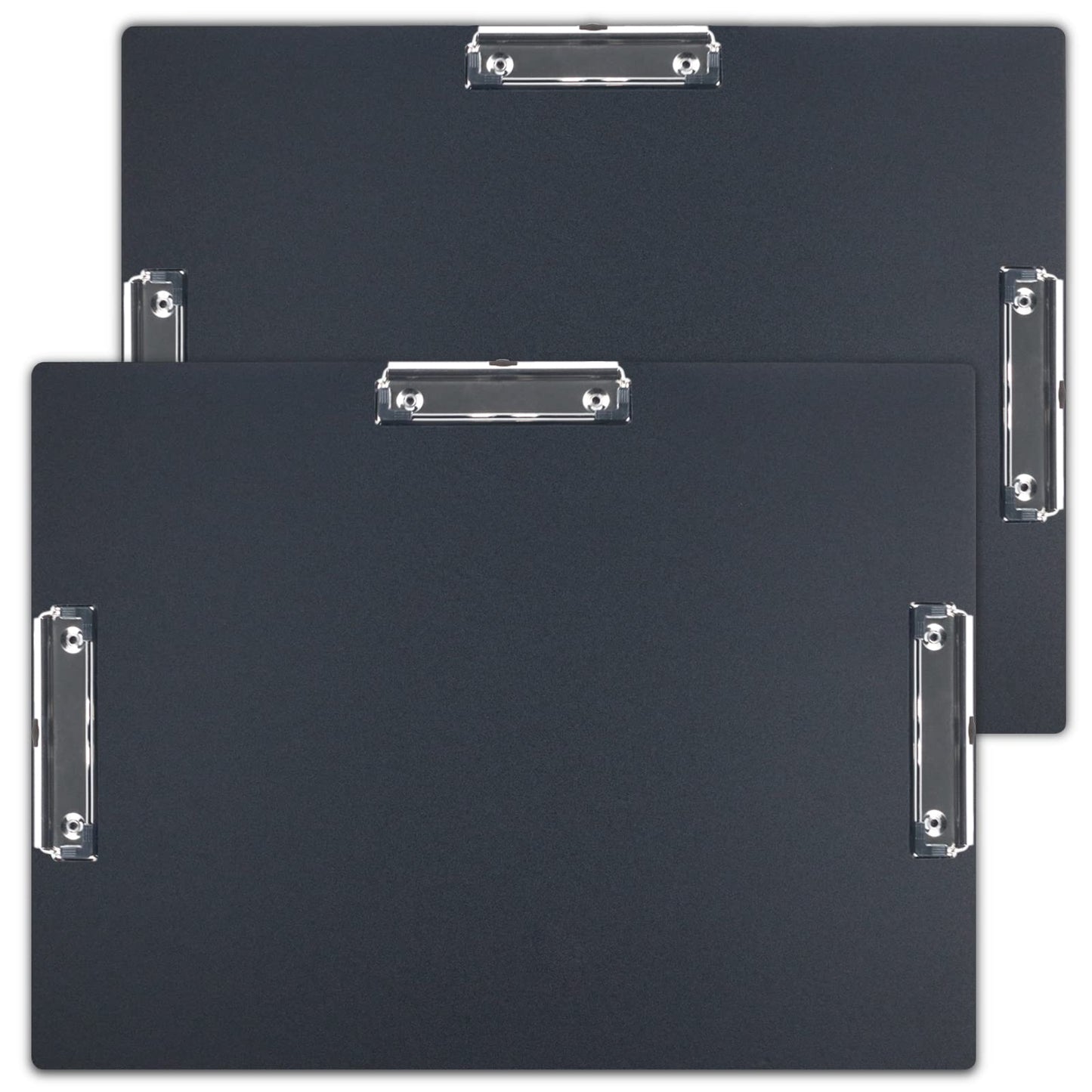 Acocony 11x17 Clipboard Three Clip Super Tough Extra Large Clipboard PP Plastic Not Fragile 11 x 17 Clipping Board Black Pack of 2