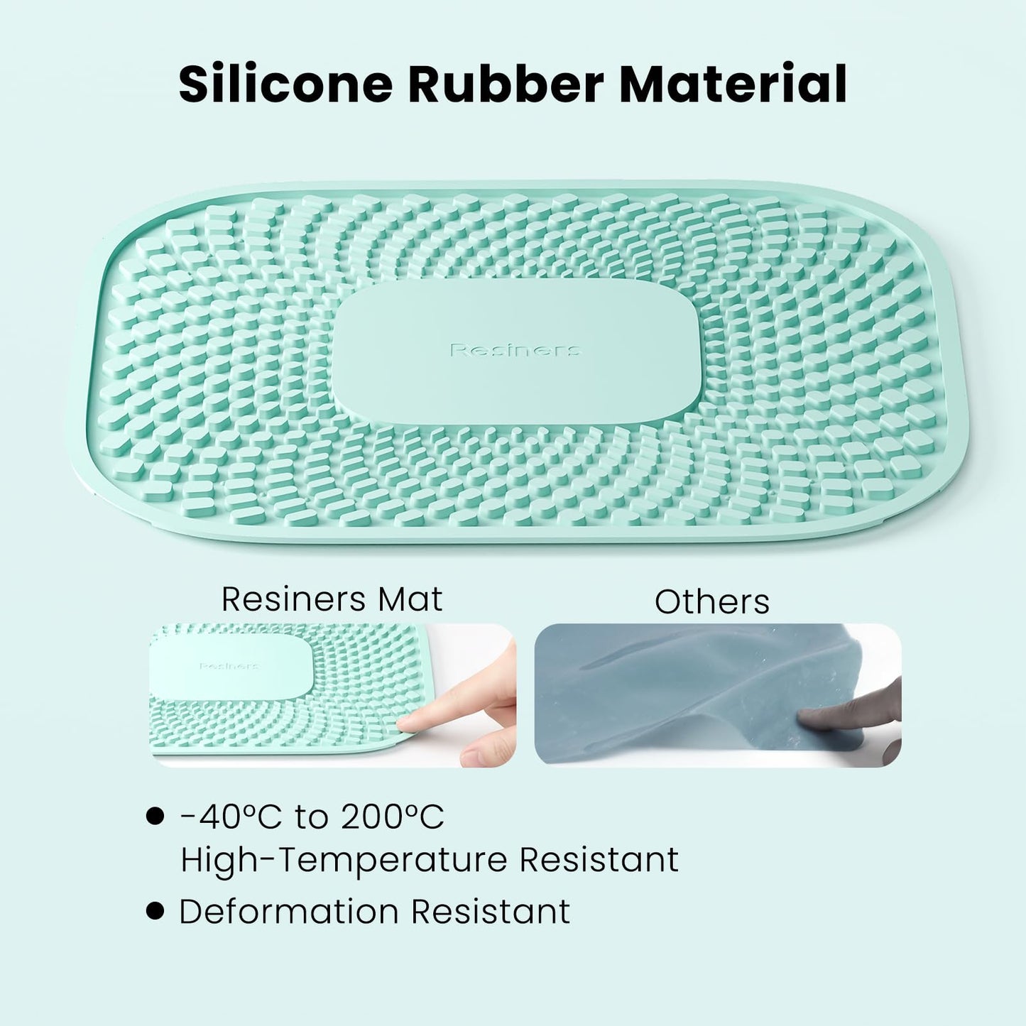 Resiners No Leakage Resin Mat, Silicone Mat for G3 Resin Curing Machine, Easy to Clean, 11.8" x 9.8" Heat Resistant Epoxy Resin Mat for Mold Casting, Jewelry Making, DIY Decor