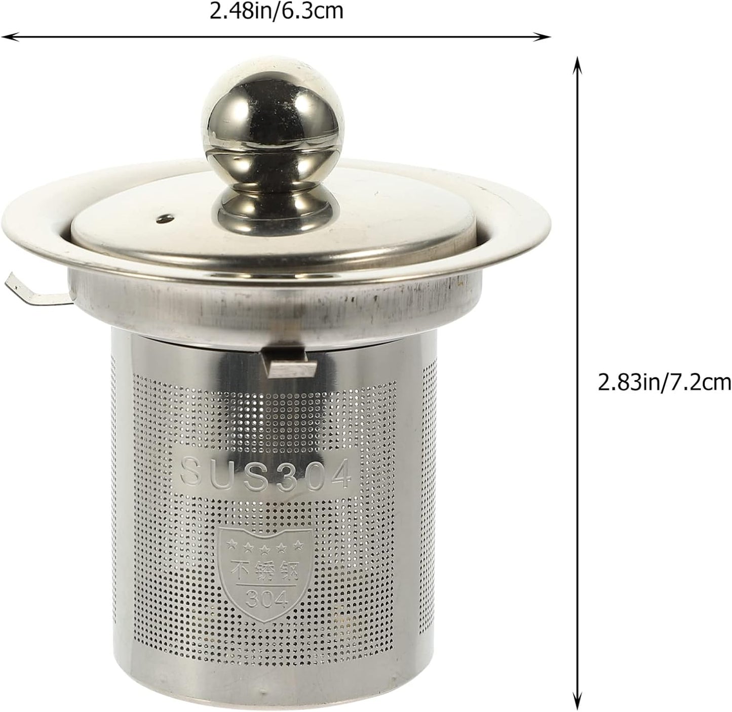 SHERCHPRY Teapot Tea Strainer: Metal Infuser Insert, Fine Mesh Tea Steeper for Loose Tea, Stainless Steel Tea Filter