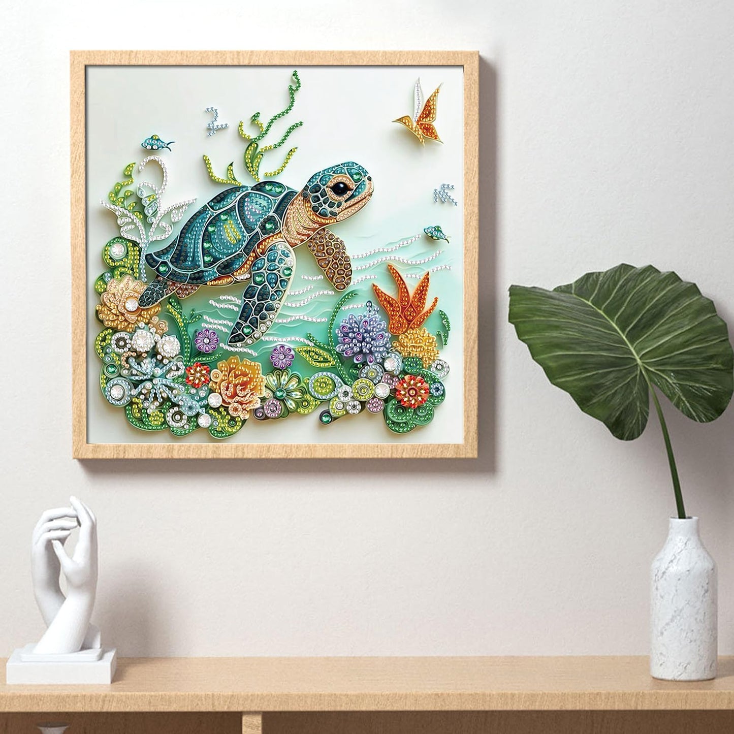 Tontut 5D Diamond Art Painting Kit, Turtle DIY Diamond Art Adult Set Mosaic Crafts, Suitable for Home, Office wall Decoration, can be Packaged as Gifts for Friends