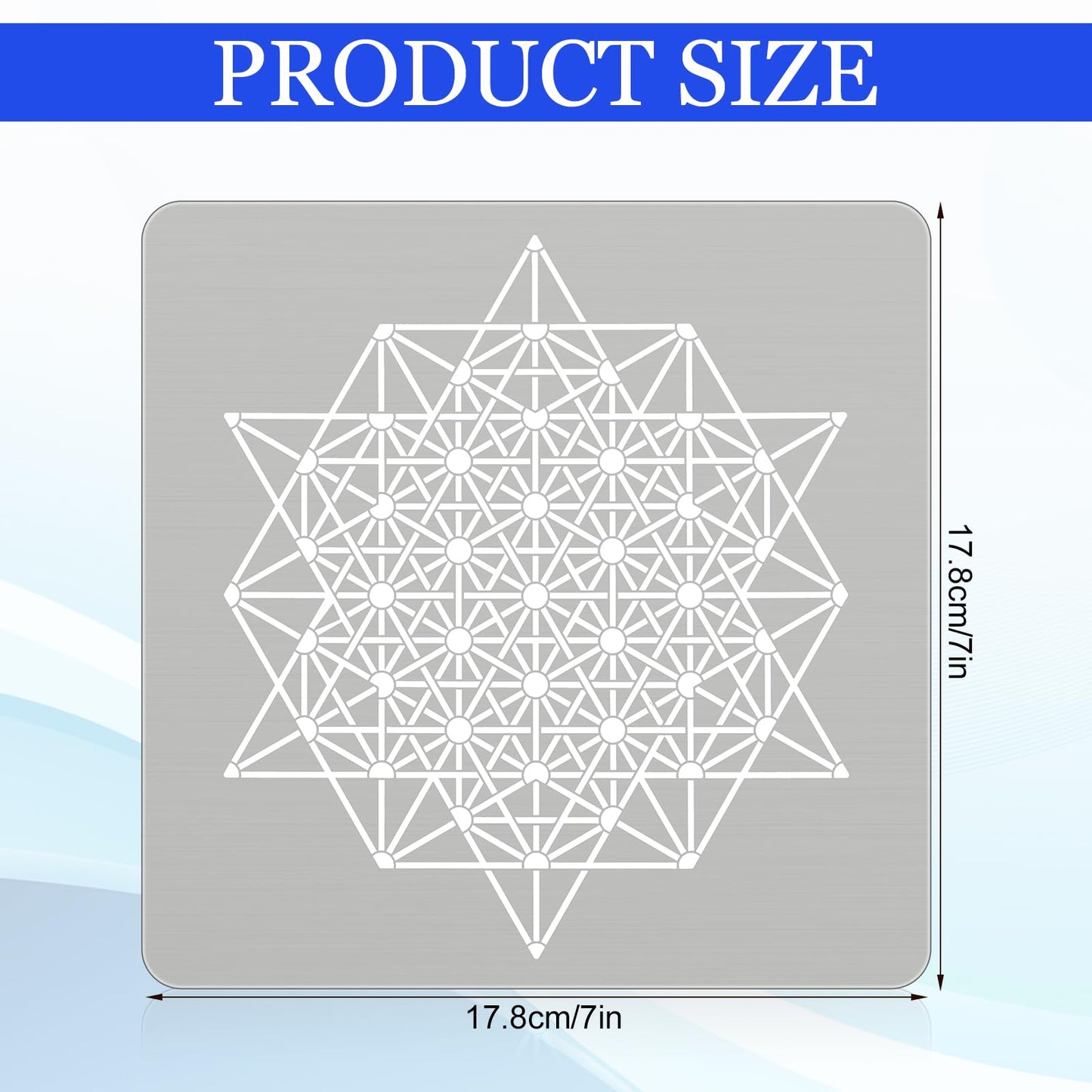 Therwen 4 Pcs Reusable Metal Stencils Sacred Geometry Stencils Flower of Life Version 64 Tetrahedron Seed of Life Drawing Template for Wood Burning Engraving Crafting Scrapbook Wall Painting Crafts