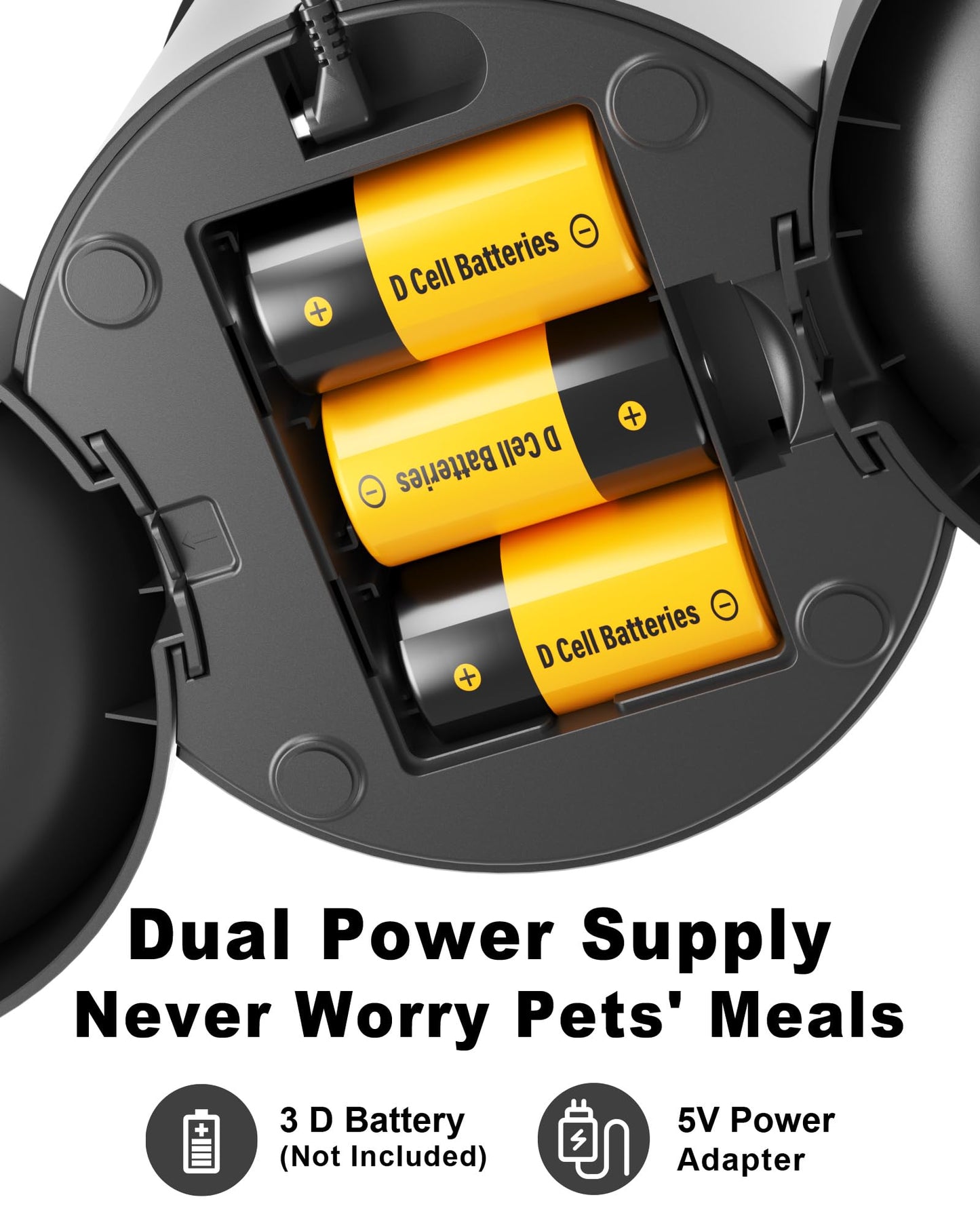 Dual Automatic Cat Feeder 2 Cats,6 Meals/Day,12 Portions/Meal,4.2L Dual Power Double Bowls Feeder,Dry Food Auto Pet Dispenser,10S Voice Record,Flexible Schedule Timer (Black,Basic Dual Bowls)