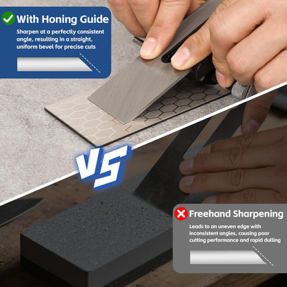 YIDAZLE Chisel Sharpening Kit Honing Guide & 5 Diamond Sharpening Stones, Adjustable Chisel Sharpener Jig for Woodworking Tools, Plane Irons, Knives, and Blades, All-Metal Construction