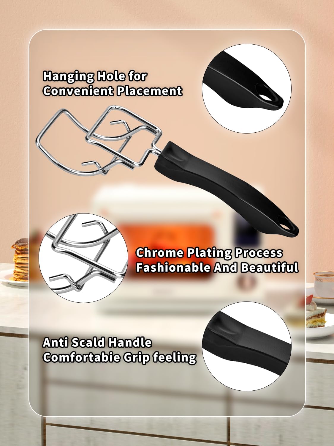 2 Pcs Air Fryer Convection Toaster Oven Tray Extractor,Oven Tray Handle, Oven Rack Pull Tool,Grills Clip, Oven Clip,Be suitable for Air Fryer, Toaster Oven,Used to Quickly Remove