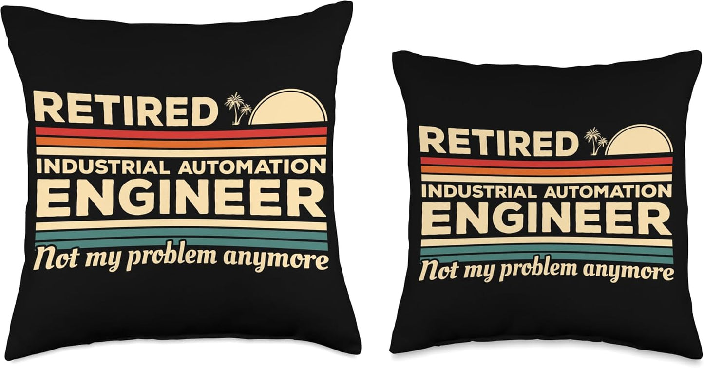 Retired Industrial Automation Engineer Throw Pillow, Multicolor, 16x16