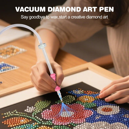 BAOOOHEE Electric Diamond Painting Pen-Vacuum Diamond Painting Pen,40PCS Diamond Painting Accessories Tools-Adult Diamond Painting Kit for Inlaying AB Grade Gemstones, No Wax Required(red)