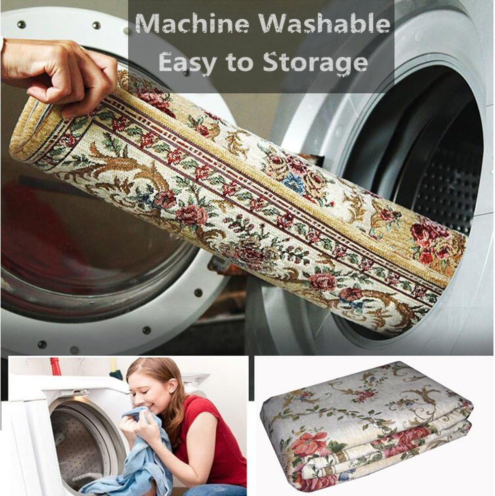 2'7'' 4, UKELER Luxury Soft Rustic Floral Area Rugs Washable Elegant Non Slip Accent Floor Rugs Carpet for Bedroom Kids