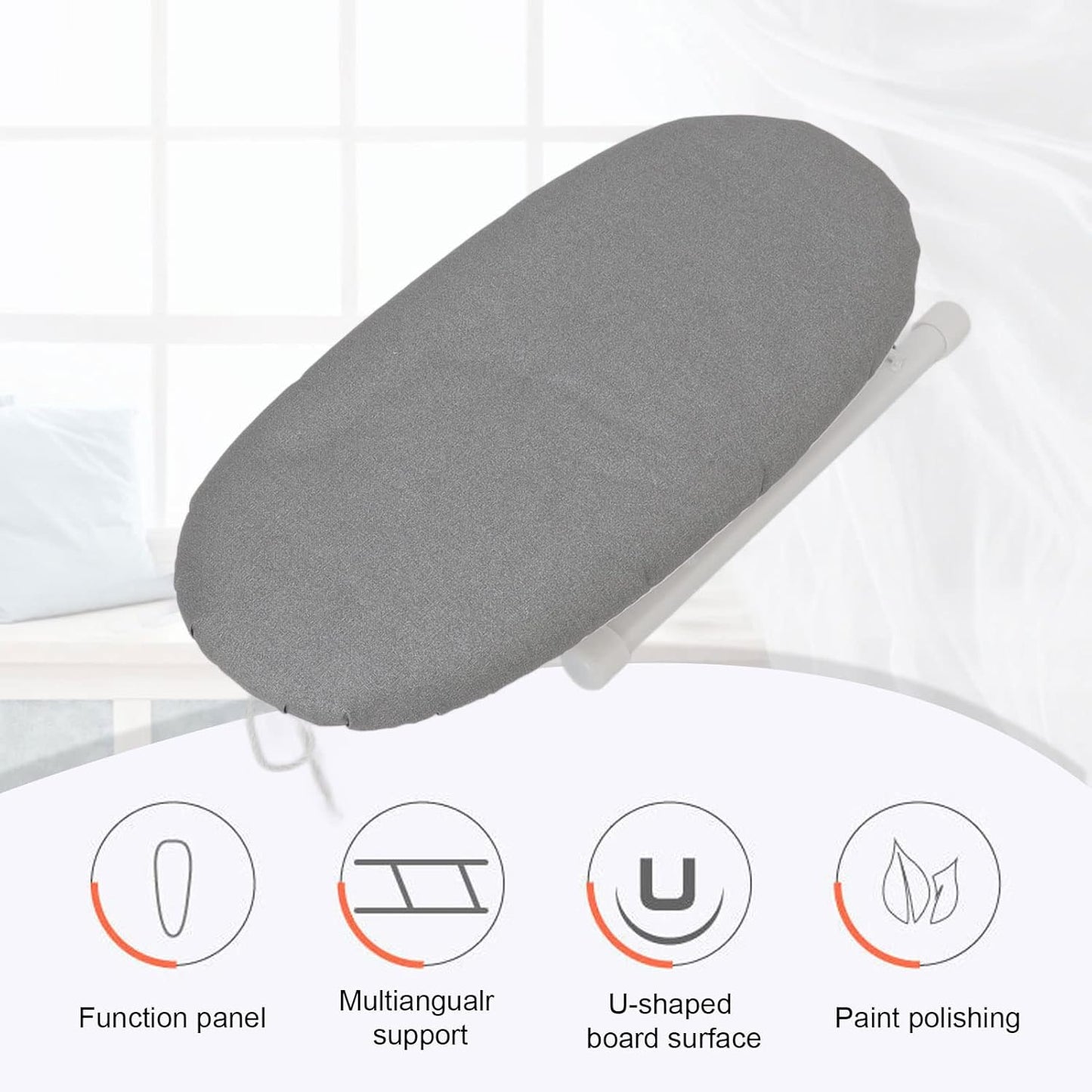 Small Ironing Board, Heat Resistant Mini Portable Foldable Tabletop Ironing Board for Home, Dorm, Sewing Craft - Grey