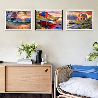 DOZEEZOP 6 Pack 5D Diamond Painting Kits for Adults, Diamond Art Kits for Adults Beginners of All Ages, Round Full Drill Arts and Crafts Gems Home Wall Decor 12x16 Inches Landscapes