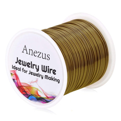 22 Gauge Jewelry Wire, Anezus Craft Wire Tarnish Resistant Copper Beading Wire for Jewelry Making Supplies and Crafting (Antique Bronze, 49 Yards/45 Meters)