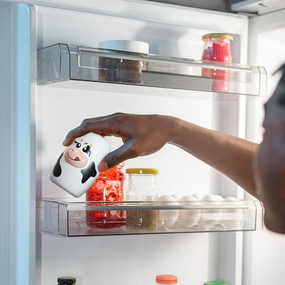 Cow Fridge Baking Soda Deodorizer, Fun Container for Fridge and Freezer Odor Eliminator, BPA-Free Baking Soda