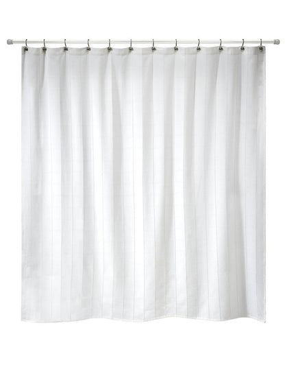 Izod - Shower Curtain, Twill Fabric Curtain, Plaid Design Bath Decor, Dorm Room Essentials (Chadwick White, 72")