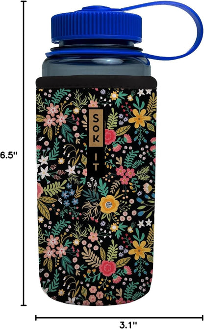 16oz CamelBak Sok It BotlSok Water Bottle Sleeve Insulated Neoprene Cover (English Garden Picnic, Fits or Nalgene)