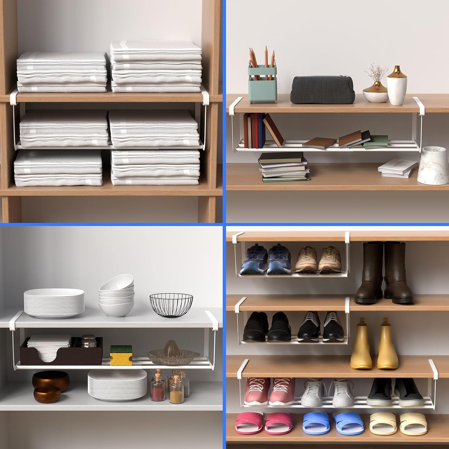 2 Closet 16.5-31.5 Inch CroBlissful Pcs Expandable Shoe Rack Organizer for Adjustable Retractable Hanging Cabinet Shoe