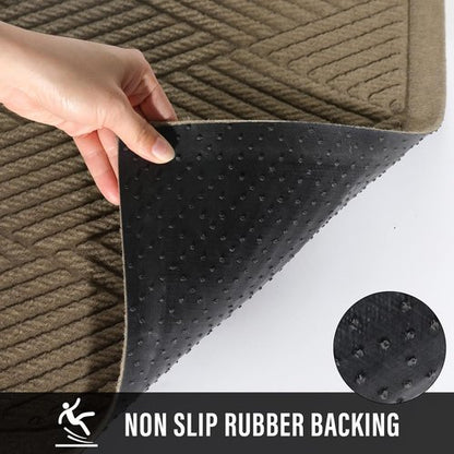 HIYARD Sturdy Front Door Mat - Absorbent, Non-Slip Rubber Backing | Low Profile, 30x17, Beige