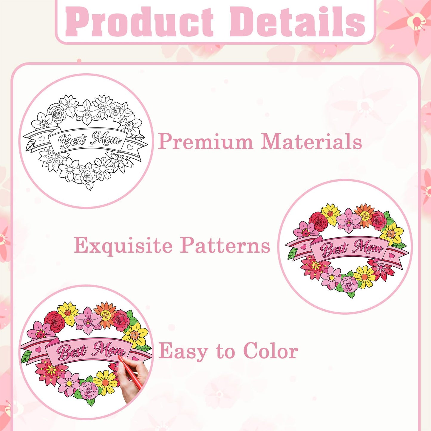 INCOK Mothers Day Crafts for Classroom - 24 Pcs DIY Wreath Flower Craft for Preschool Thank You Appreciation Gift for Mama Grandma School Kindergarten Daycare Holiday Art Crafts Supplies