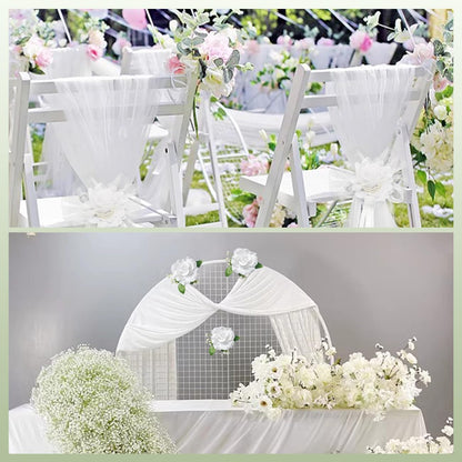 WAYUTO Artificial Wedding Car Decorations Kit - Flowers, Ribbon Bows & More for Wedding Party