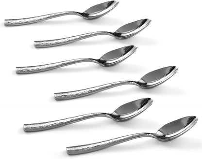 Hudson Essentials 4.6-inch Hammered Demitasse Espresso Spoons, Set of 6, 18/10 Stainless Steel Mini Coffee Spoons