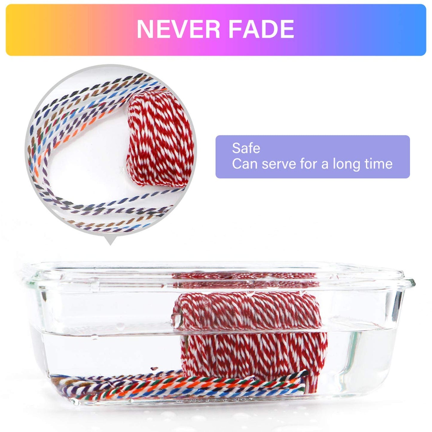 HULISEN Colorful Bakers Twine, 15 Rolls 2mm 3 Strands Cotton String for Cooking, Artworks, DIY Crafts, Plant Hanger and Embellishments, Festive Twine for Gift Wrapping (Each 164 Feet)