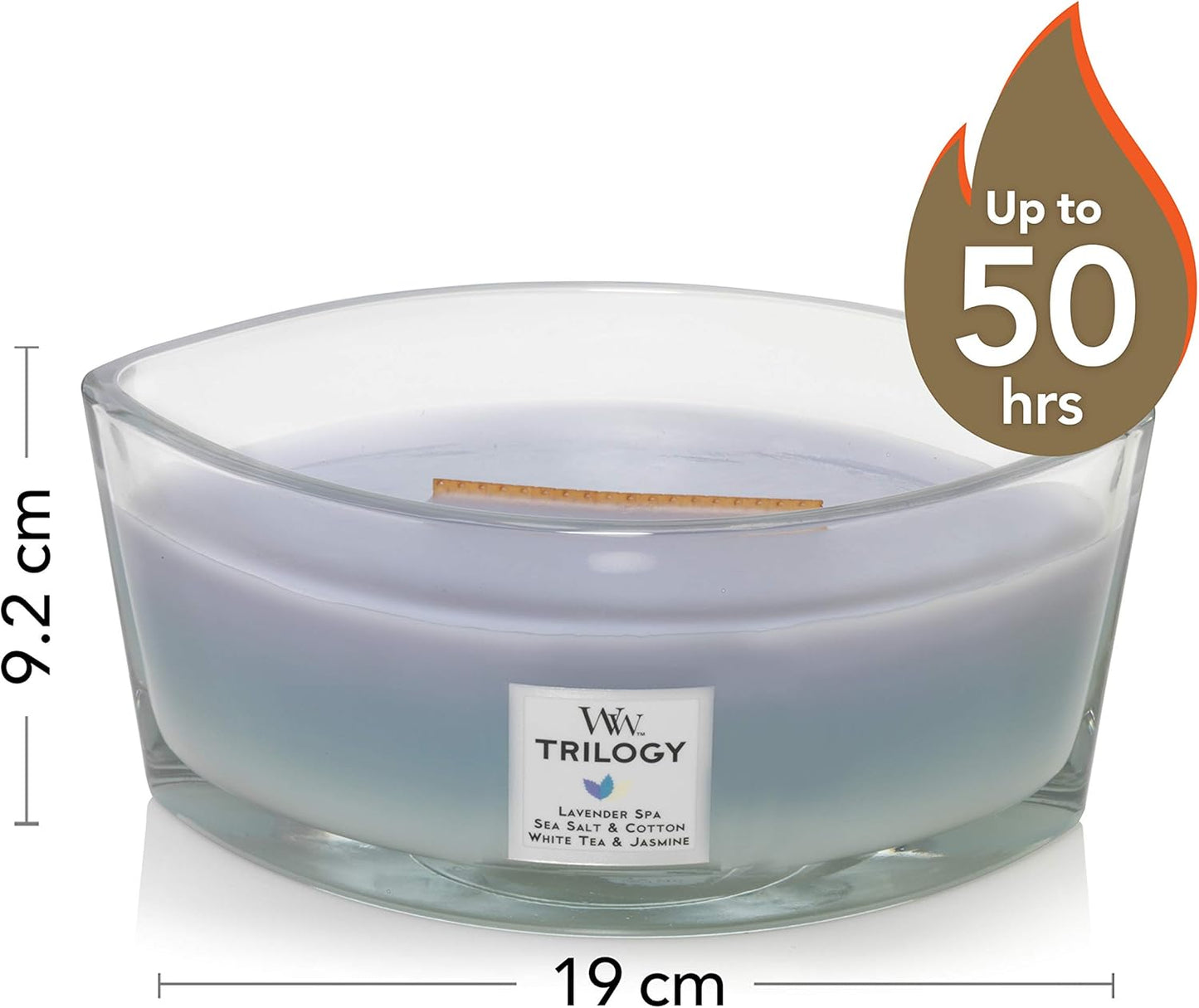 WoodWick Ellipse Trilogy Scented Candle - Calming Retreat with Crackling Wick, Burn Time Up to 50 Hours