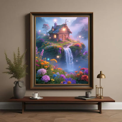 Lvmuu Large Landscape Scenery Diamond Art Kits for Adults Beginners, 5D DIY Full Round Drill Floral Waterfall Diamonds Art Kits Paint By Number Gem Art Craft Home Wall Decoration 40x50cm