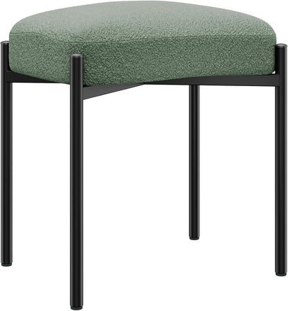 14.57" D11.42" W18.11" UHBD034D YMYNY Vanity Stool, Footrest, Square Ottoman Bench with Metal Legs, Makeup Dressing