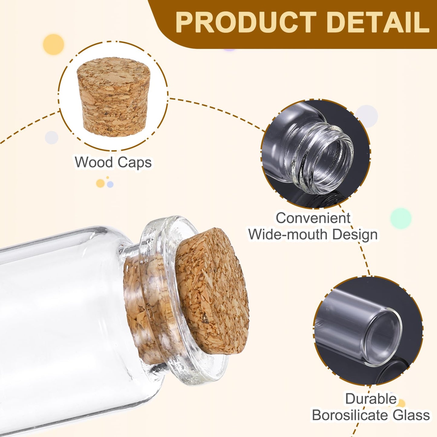 uxcell 12Pcs Glass Vials Small Bottles, 12ml DIY Decoration Glass Jars with Cork Stopper for Crafts Art Craft Sample Bottle Storing Beads Wedding Favors Decorations