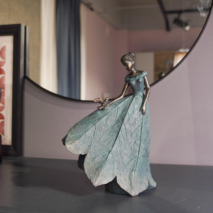 Guichifun Fairy Statue Collection Home Decoration - Leaf Angel Girls Resin Gardening Gifts for Women Statues for Garden Fairy Indoor or Outdoor Yard Figurines 5.5 x 3.25 x 8 Inch