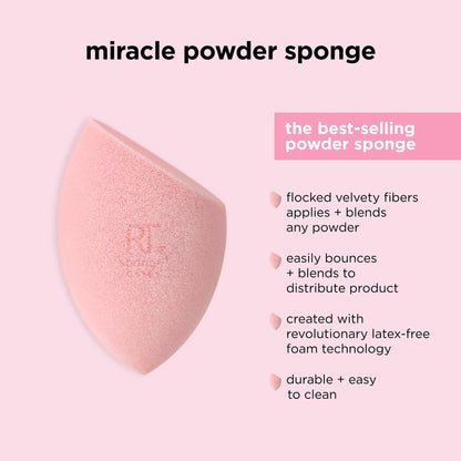 Real Techniques Miracle Airblend Sponge, Matte Makeup Blending Sponge, For Liquid, Cream, & Powder Products, Offers Medium To Full Coverage, Foundation Sponge, Latex-Free Foam, 1 Count