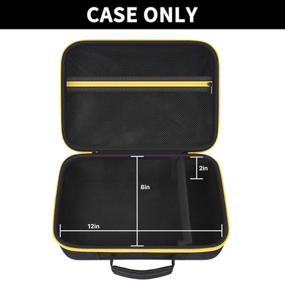 Hard Storage Tools Case, Store for DeWalt Drill Tools & Angle Grinder/for AstroAI Tire Inflator and More - 12"x8"x2" with Mesh Pocket & Comfort Handle