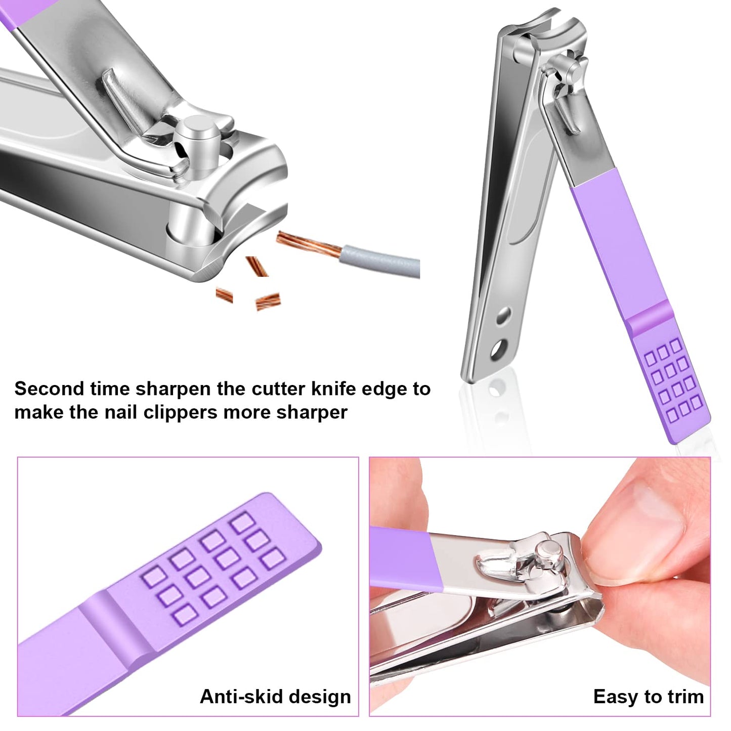 Manicure Set, Travel Mini Nail Clippers Kit Pedicure Care Tools, 10pcs Stainless Steel Grooming kit (Pink)