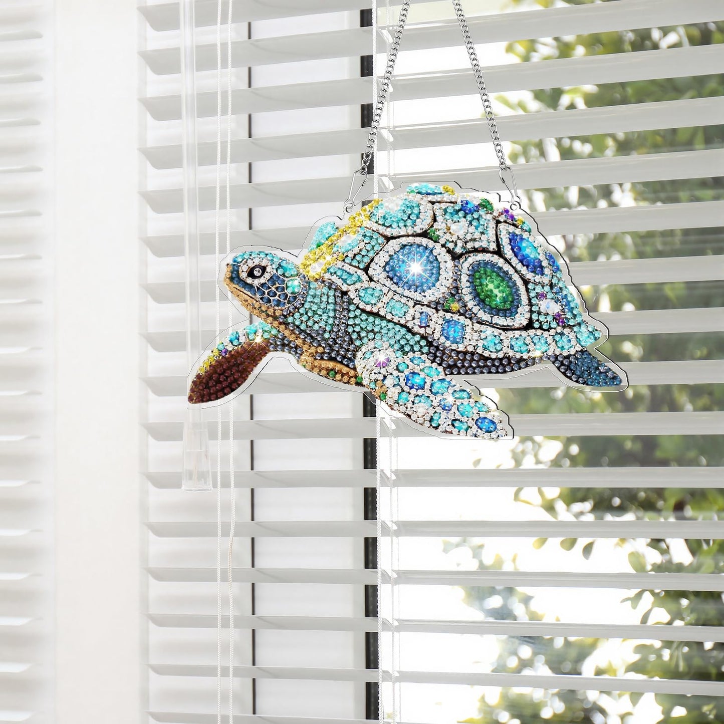 Xuhal 6 Pcs Sea Turtle Special Shape Diamond Art Kits for Adults 5D Diamond Painting Kits for Beginner DIY Hanging Pendant Ornament Crystal Paint Arts and Crafts Set for Home Wall Decor